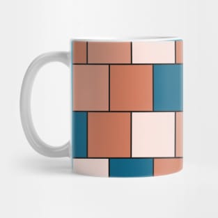 Orange and Blue Mosaic Tile Style Mug